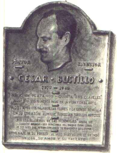 Fotografia de la placa original del taller de Cesar Bustillo